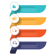 Steps business data visualization timeline process infographic template design with icons