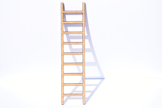 Close-up of Stair wood on white background