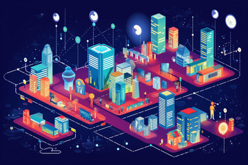 Obraz premium Dynamic world of the Internet of Things (IoT), showcasing a diverse range of interconnected devices. Ai generated