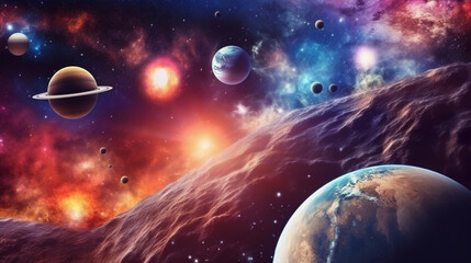 Obraz na płótnie Canvas planet in space background