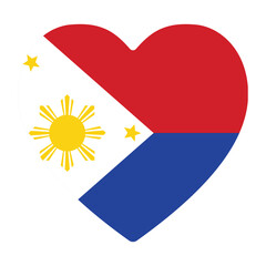 Flag of Philippines. Philippines flag  in circle, heart shape 