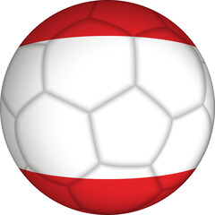 Obraz premium Football ball with Austria flag pattern.