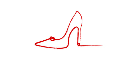 heeled shoes.Vector line drawing.Single line.Textile print.Web design,Social media.Element.shoes, heels, heeled shoes, footwear, fashion, trendy, sandals, boots, legwear, legs, chic, elegant, sexy, se