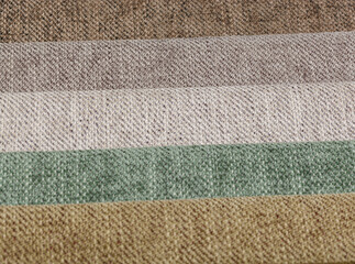 Different samples of textured fabric