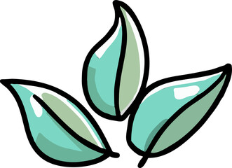 Obraz premium Green tea leaves png graphic clipart design