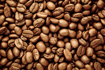 Roasted Coffee Beans background texture. 