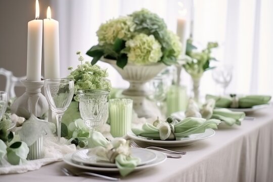 Wedding table decoration, generative ai