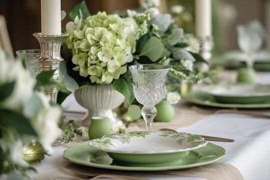 Wedding table decoration, generative ai