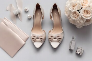 Wedding shoes and accessories, generative ai