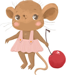 Cute mouse illustration. Hand draw mouse