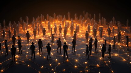 People standing in a network system