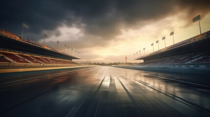 Empty racing track
