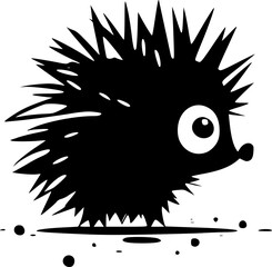 Hedgehog | Minimalist and Simple Silhouette - Vector illustration