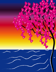 tree on the beach ai