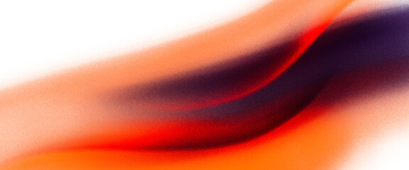 Abstract gradient artistic background with grain texture. Orange, red, dark purple on transparent background. Hand-drawn unique banner.