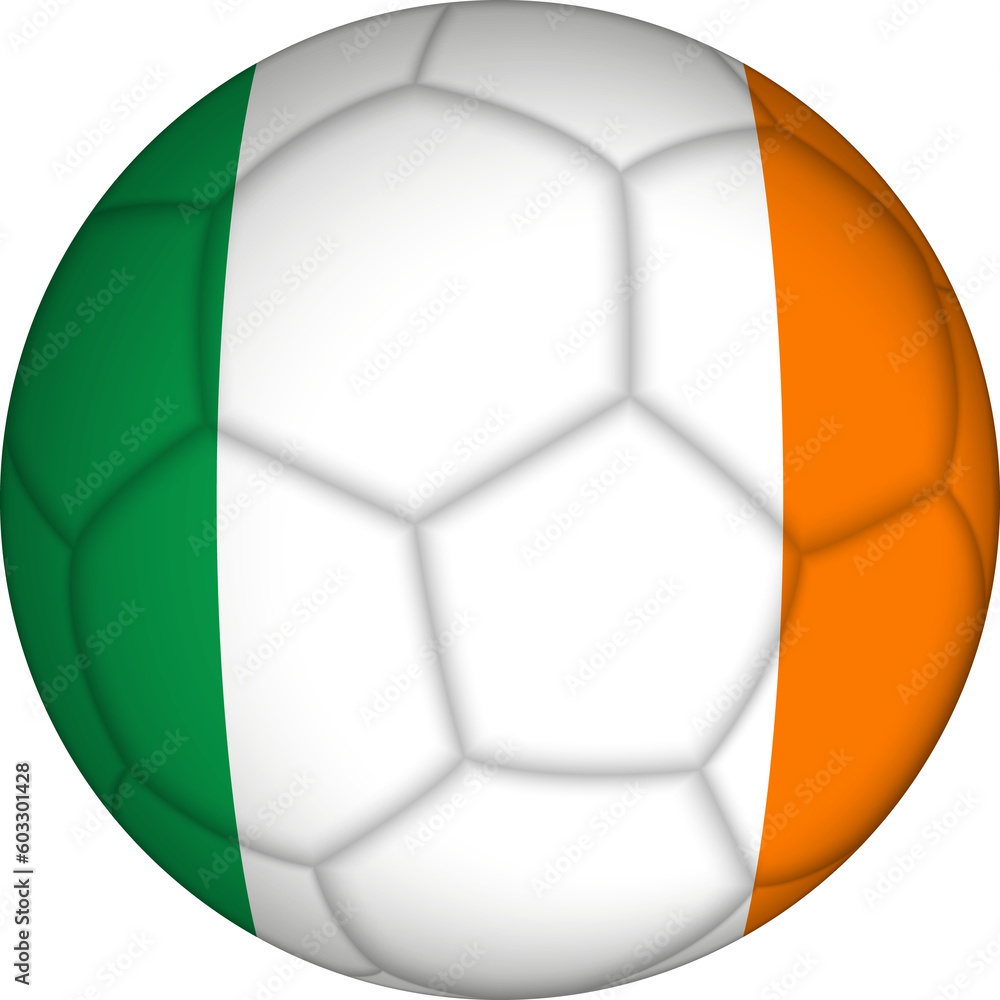 Wall mural football ball with ireland flag pattern.