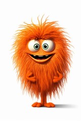 Illustration of an Adorable Orange Furry Creature with Big Eyes created with Generative AI technology