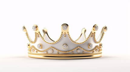 Crown and Scepter on White Background