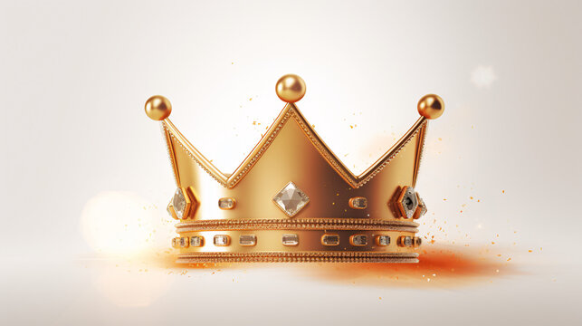 King's Crown on White Background