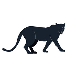 Black panther vector illustration isolated on white background. Side view.