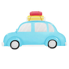 Summer Traveling Car Illustration