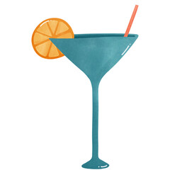 Fruit Drink Glass Summer Cocktail Illustration