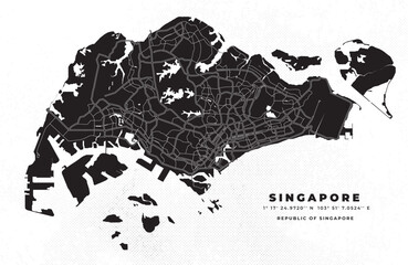 Singapore map vector poster flyer	