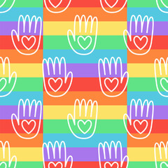 Fototapeta premium Gay Pride Rainbow Seamless pattern LGBT background