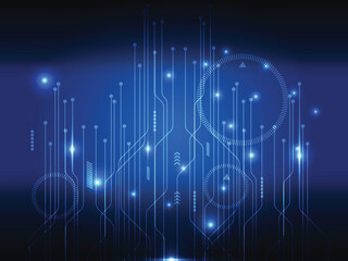 abstract blue power cyber digital technology futuristic background