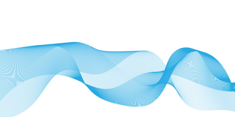 Abstract blue wave on white background. Vector illustration for your design.	