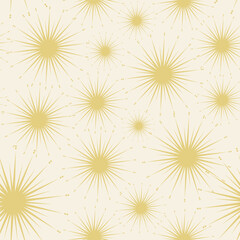 Seamless pattern with stars on beige background.