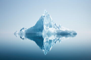 A breathtaking photograph capturing the tip of an iceberg