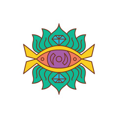 mystical eye logo design template sign. solid colorful style,
