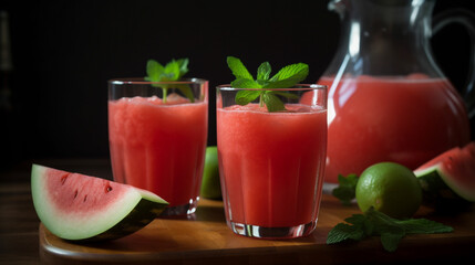 Watermelon Agua Fresca. Generative AI image