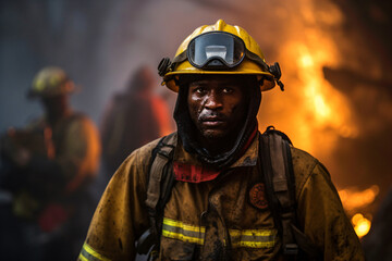 firefighter, fictional person made with generative ai