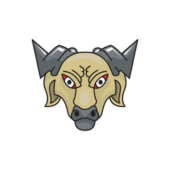 fierce cow logo design template sign. solid color style,
