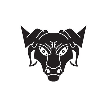 fierce cow logo modern sign template. Tattoo stylish and silhouette stylish.
