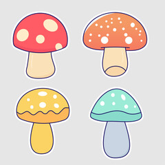 Mushroom Vector Sticker