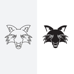 jackal logo design template sign. Line art style and silhouette stylish.
