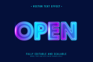 Blue and purple neon text effect