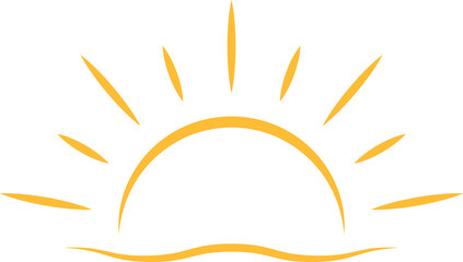 A half sun is setting downwards icon sunset concept for graphic design, logo, web site, social media, mobile app, ui illustration