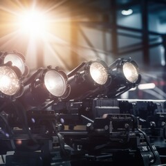 Fototapeta premium Lens optic technology and equipment. Generative AI