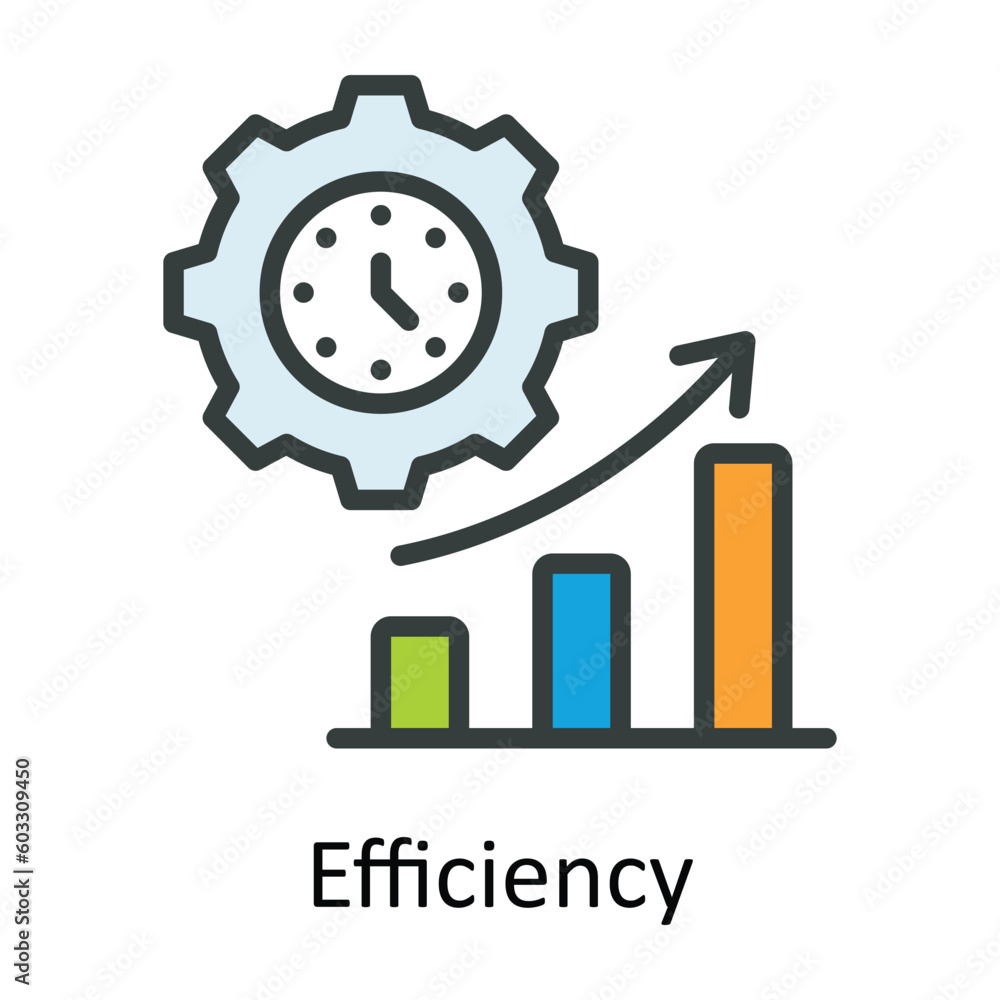 Poster efficiency vector fill outline icon design illustration. work in progress symbol on white background