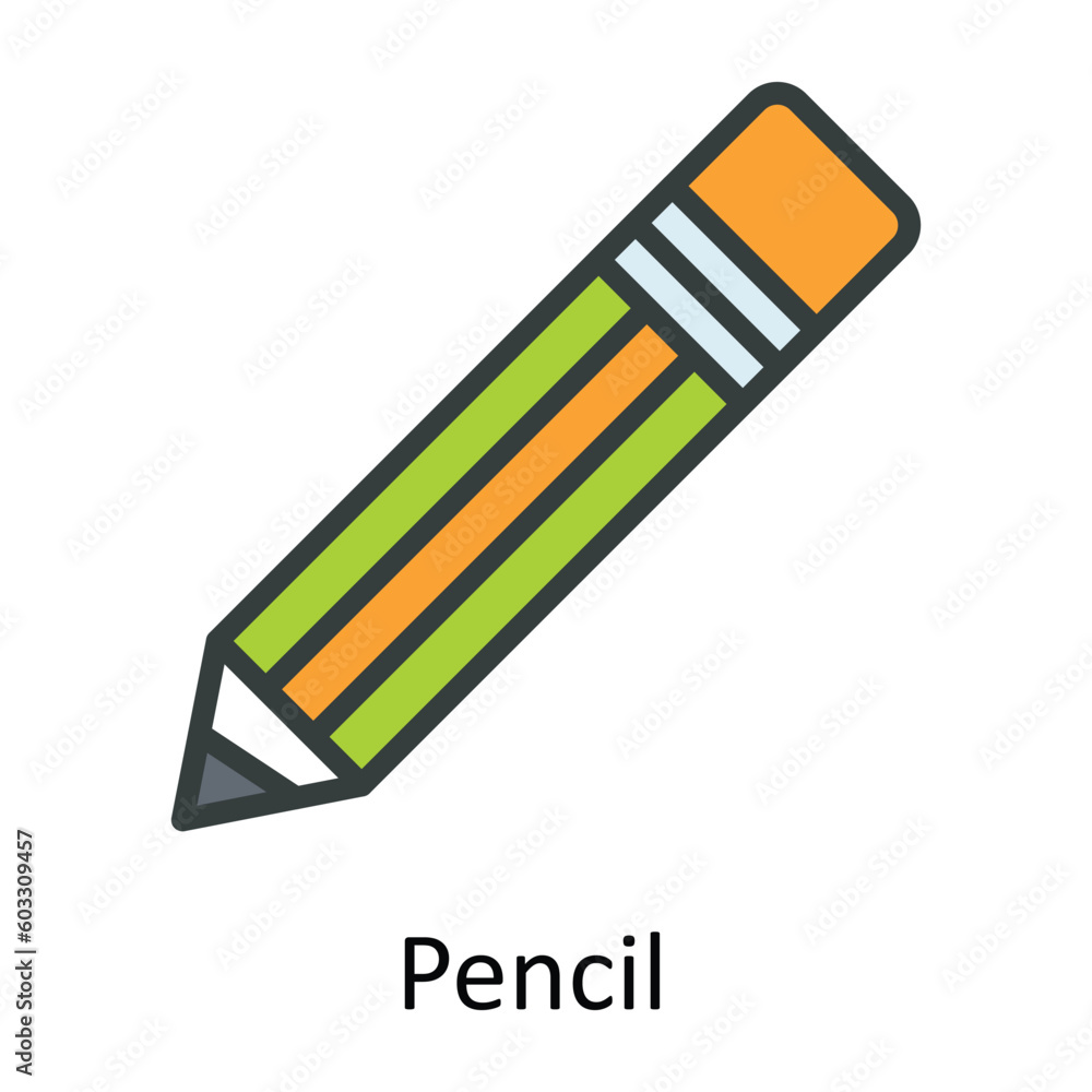 Poster pencil vector fill outline icon design illustration. work in progress symbol on white background eps