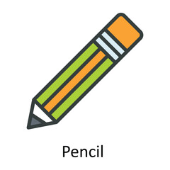 Pencil  vector  Fill outline Icon Design illustration. Work in progress Symbol on White background EPS 10 File