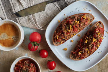 delicious brunch: homemade open faced sandwiches