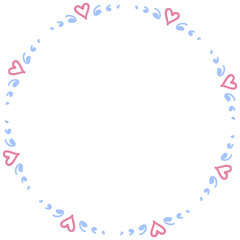 Cute pastel circle border frame