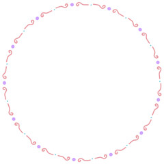Naklejka premium Cute pastel circle border frame