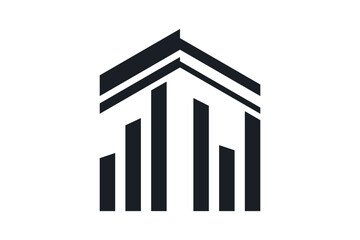 Simple elegant law firm logo , justice logo, black and white background