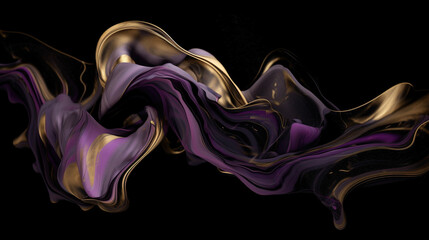 Abstract minimal purple and gold 3d luxury wallpaper. AI